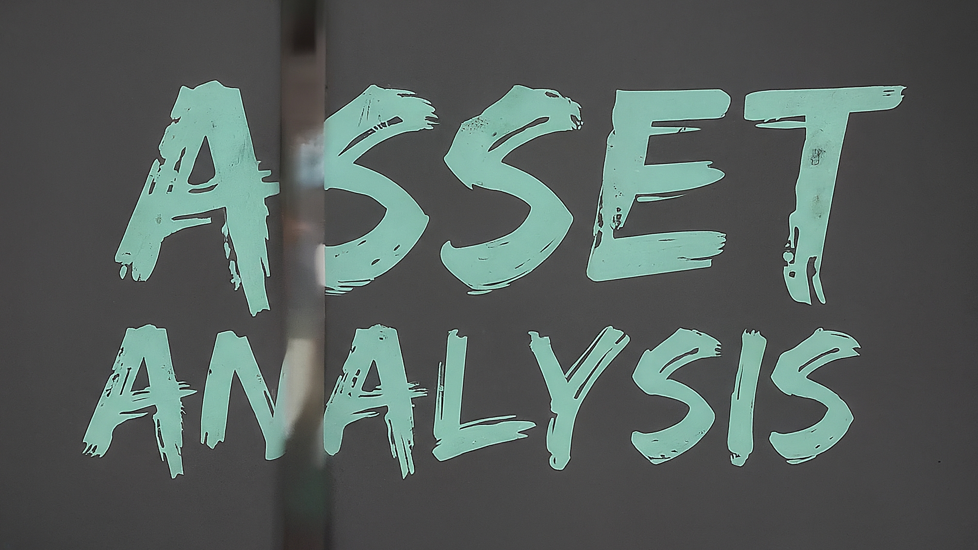 Professional educational image about asset analysis education, teal and green colors