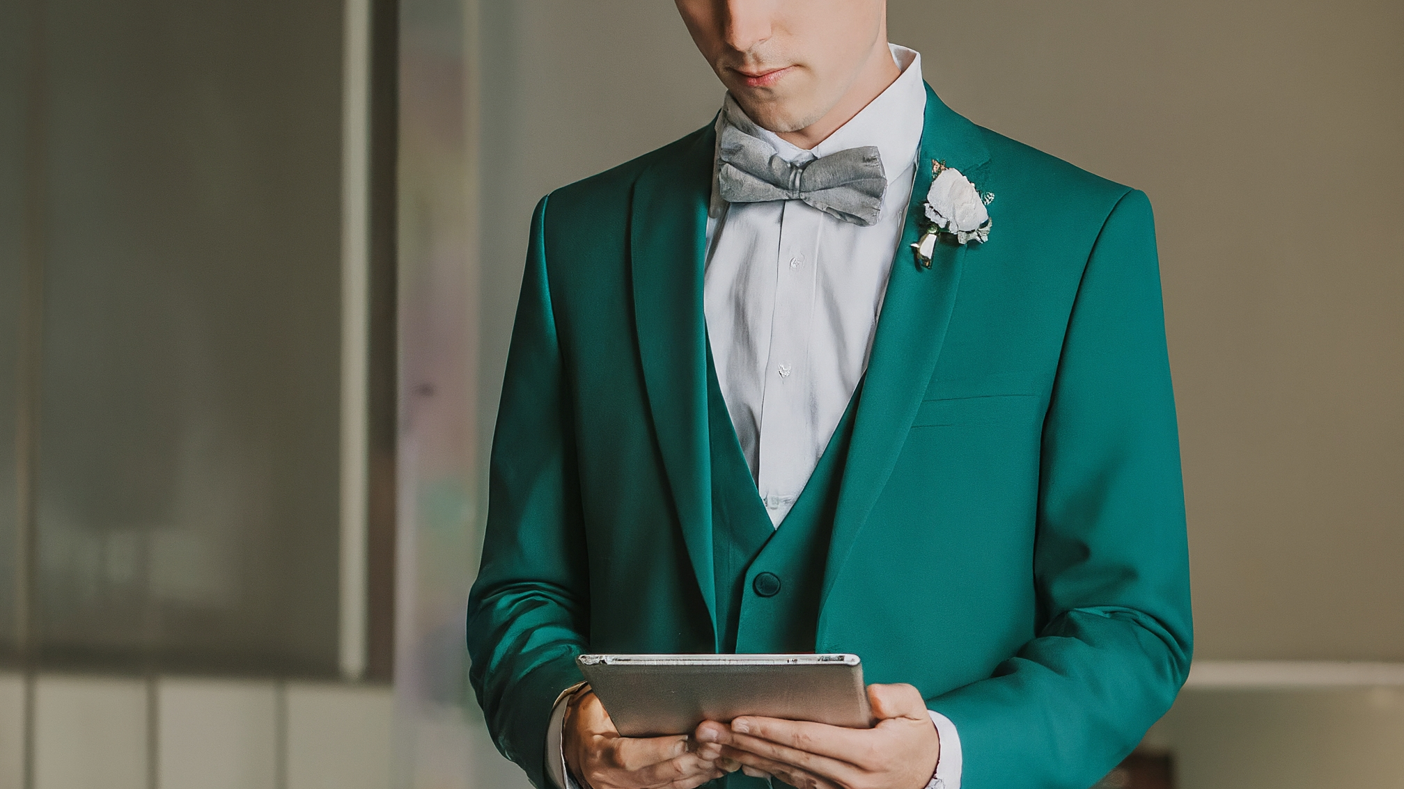 Professional educational hero image, teal and green color scheme, clean and modern design, suitable for website header,